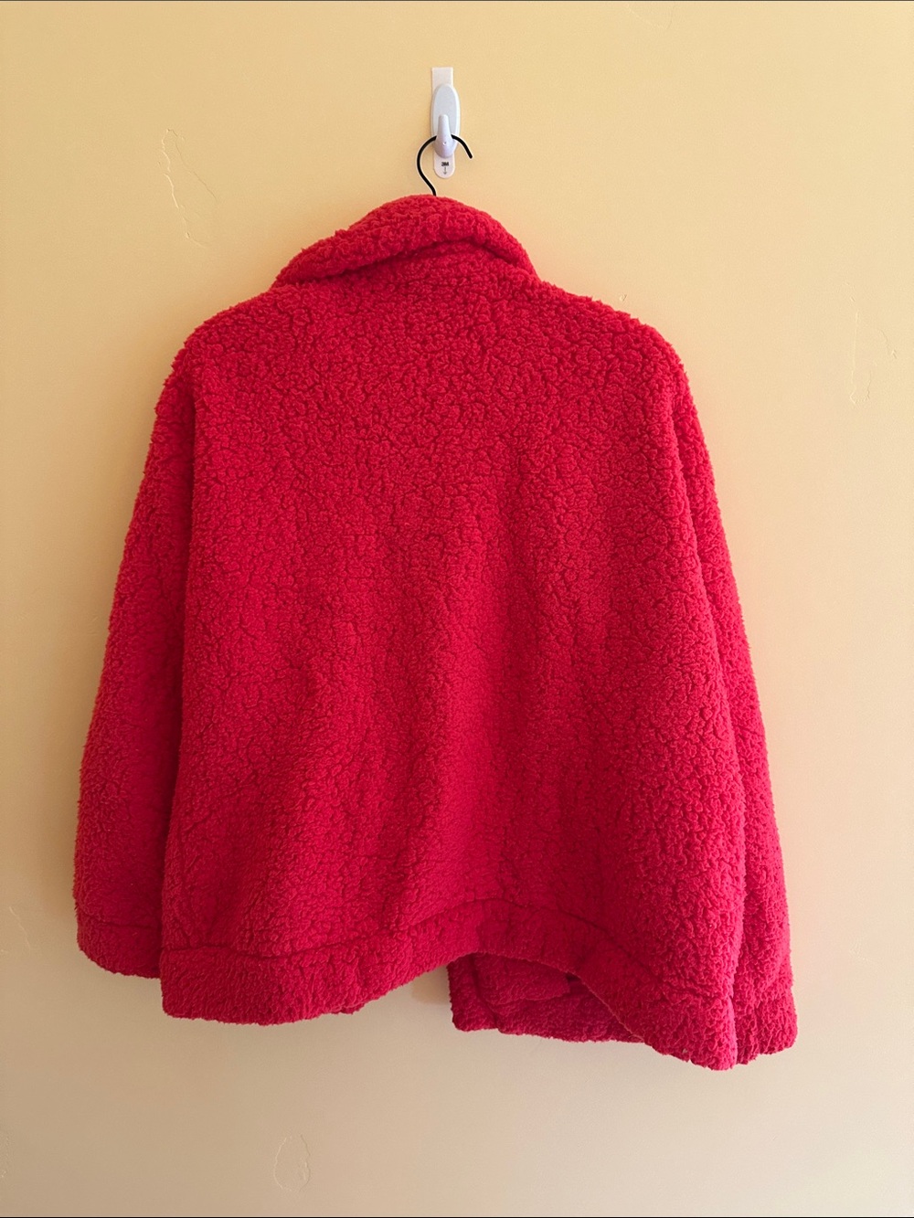 Red Sherpa Zip-Up Jacket for Women - Picture 2 of 3